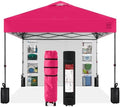 10x10 Pop Up Canopy Tent with Sidewall, Hot Pink