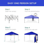 10x10 Pop Up Canopy Tent with Sidewall, Resort Blue, alternate view 5