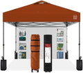 10x10 Pop Up Canopy Tent with Sidewall, Rust