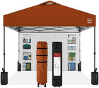 10x10 Pop Up Canopy Tent with Sidewall, Rust