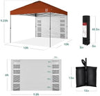 10x10 Pop Up Canopy Tent with Sidewall, Rust, alternate view 3