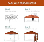 10x10 Pop Up Canopy Tent with Sidewall, Rust, alternate view 5