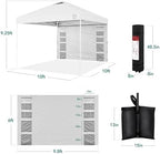 10x10 Pop Up Canopy Tent with Sidewall, White/White, alternate view 3