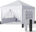 10x10 Pop Up Canopy Tent with Sidewalls, One-Push Instant Setup