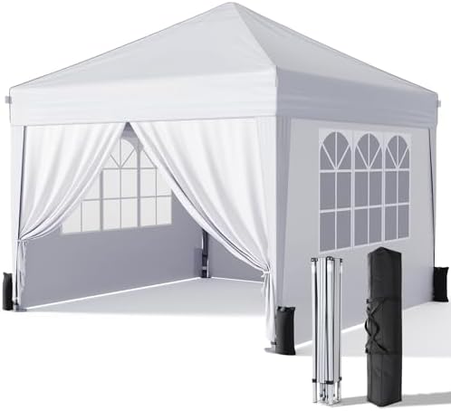 10x10 Pop Up Canopy Tent with Sidewalls, One-Push Instant Setup