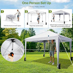 10x10 Pop Up Canopy Tent with Sidewalls, One-Push Instant Setup, alternate view 4