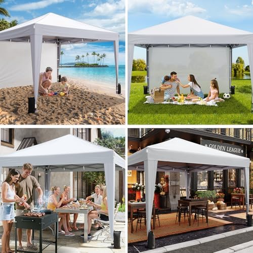 10x10 Pop Up Canopy Tent with Sidewalls, One-Push Instant Setup, alternate view 6