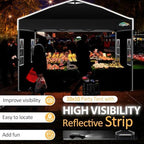 10x10 Pop up Canopy Tent with Sidewalls, One Push Setup Tent, Black in Black, alternate view 5