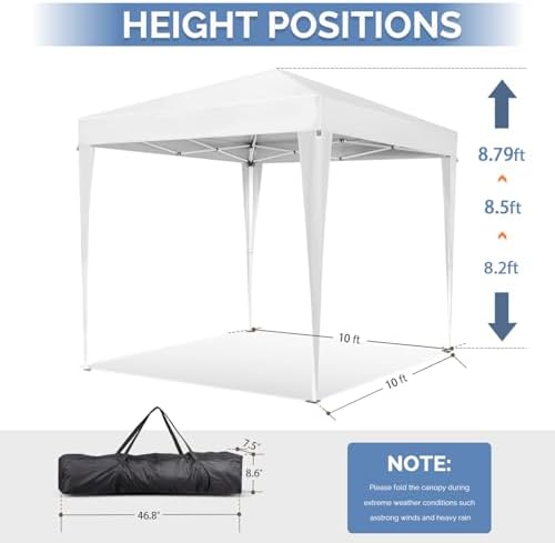 10x10 Pop Up Canopy Tent with Sidewalls, Outdoor Gazebo Canopy Tent, Patio Event Tents Outdoor Event Shelter for, alternate
