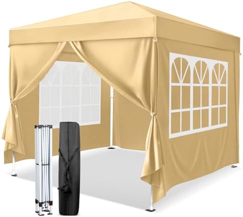 10x10 Pop Up Canopy Tent with Sidewalls, Outdoor Gazebo Canopy Tent, Patio Event Tents Outdoor Event Shelter for