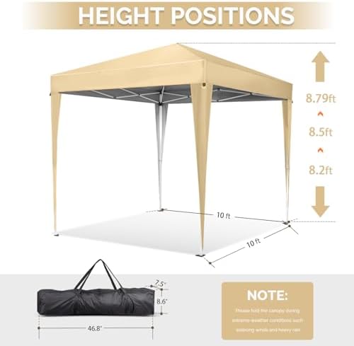 10x10 Pop Up Canopy Tent with Sidewalls, Outdoor Gazebo Canopy Tent, Patio Event Tents Outdoor Event Shelter for, alternate