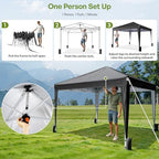 10x10 Pop Up Canopy Tent with Sidewalls, Portable Shelter, Black in Black, alternate view 4