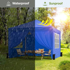 10x10 Pop Up Canopy Tent with Sidewalls, Portable Shelter, Blue in Blue, alternate view 6