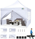 10x10 Pop Up Canopy Tent with Sidewalls, Waterproof Commercial Outdoor Instant Gazebo UV Protection 50+ Event