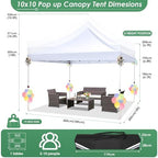10x10 Pop Up Canopy Tent with Sidewalls, Waterproof Commercial Outdoor Instant Gazebo UV Protection 50+ Event, alternate view