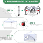 10x10 Pop Up Canopy Tent with Sidewalls, Waterproof Commercial Outdoor Instant Gazebo UV Protection 50+ Event, alternate view