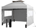 10x10 Pop Up Canopy Tent with Window Sidewalls & Top Vent, Portable Instant Folding Gazebo Sun Shade for Sports