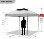 10x10 Pop Up Canopy Tent with Window Sidewalls & Top Vent, Portable Instant Folding Gazebo Sun Shade for Sports, alternate