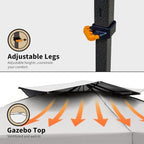 10x10 Pop Up Canopy Tent with Window Sidewalls & Top Vent, Portable Instant Folding Gazebo Sun Shade for Sports, alternate