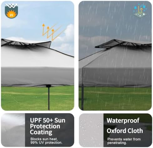 10x10 Pop Up Canopy Tent with Window Sidewalls & Top Vent, Portable Instant Folding Gazebo Sun Shade for Sports, alternate