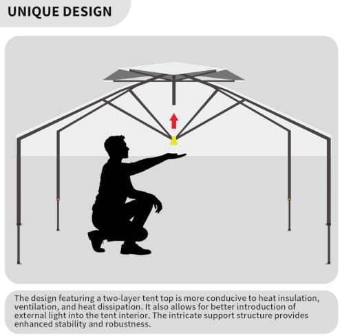 10x10 Pop Up Canopy Tent with Window Sidewalls & Top Vent, Portable Instant Folding Gazebo Sun Shade for Sports, alternate