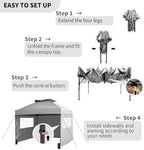 10x10 Pop Up Canopy Tent with Window Sidewalls & Top Vent, Portable Instant Folding Gazebo Sun Shade for Sports, alternate