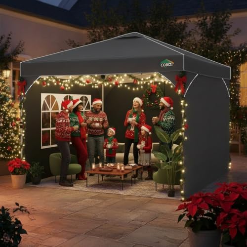 10x10 Pop Up Canopy with 3 Sidewalls, 1-Person Setup, Waterproof, alternate view 2
