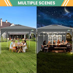 10x10 Pop Up Canopy with 3 Sidewalls, 1-Person Setup, Waterproof, alternate view 4