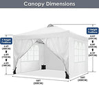 10x10 Pop Up Canopy with 4 Sidewall, One Push Party Tent for Outdoor, alternate view 3