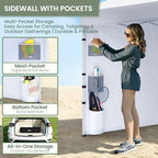 10x10 Pop Up Canopy with Pocket Sidewall, Beach Tent, CP23, White in white, alternate view 4