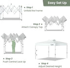 10x10 Pop Up Canopy with Pocket Sidewall, Beach Tent, CP23, White in white, alternate view 6
