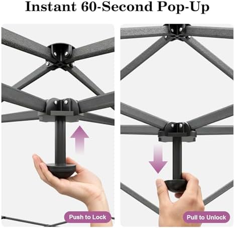 10x10 Pop Up Canopy with Sidewall, One Push Easy Setup, Black in Black, alternate view 3