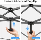 10x10 Pop Up Canopy with Sidewall, One Push Easy Setup, Blue in Blue, alternate view 2