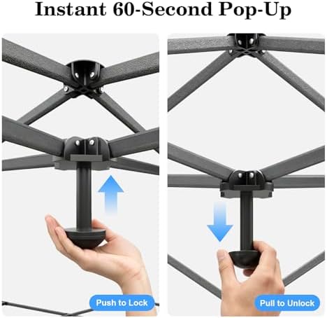 10x10 Pop Up Canopy with Sidewall, One Push Easy Setup, Blue in Blue, alternate view 2
