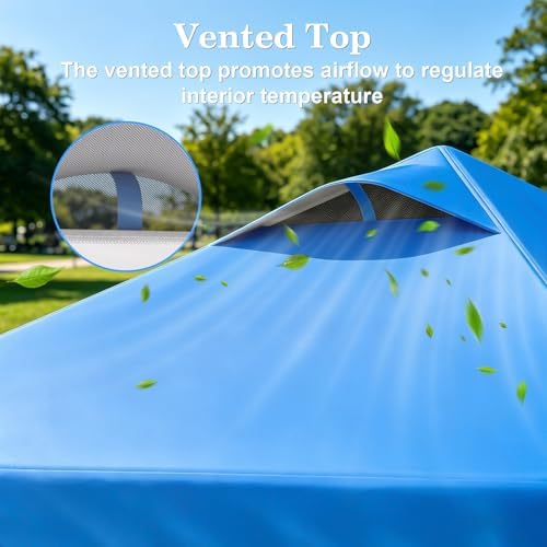 10x10 Pop Up Canopy with Sidewall, One Push Easy Setup, Blue in Blue, alternate view 5