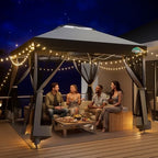 10x10 Pop up Gazebo, One-Push Setup Canopy Tent(Light Gray & Gray), alternate view 3