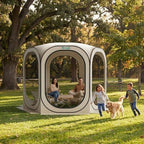 10x10 Pop Up Screen Tent, Mosquito Net Gazebo, UV Resistant, Beige in Beige, alternate view 4