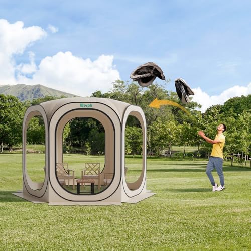 10x10 Pop Up Screen Tent, Mosquito Net Gazebo, UV Resistant, Beige in Beige, alternate view 5