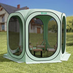 10x10 Pop Up Screen Tent, Mosquito Net Gazebo, UV Resistant, Green in Green, alternate view 3