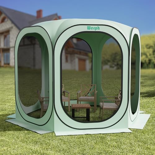 10x10 Pop Up Screen Tent, Mosquito Net Gazebo, UV Resistant, Green in Green, alternate view 3
