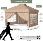 10x10 Pop Up Tent with 4 Sidewalls, One Push Canopy, CP23B, Khaki in Khaki, alternate view 2