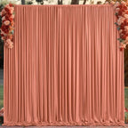 10x10 Rust Backdrop Curtain for Parties Wedding Wrinkle Free Red Photo Curtains Backdrop Drapes Fabric