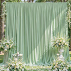 10x10 Sage Green Backdrop Curtain for Parties Wrinkle Free Dark Green Photo Curtains Backdrop Drapes Fabric