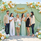 10x10 Sage Green Backdrop Curtain for Parties Wrinkle Free Dark Green Photo Curtains Backdrop Drapes Fabric, alternate view 4