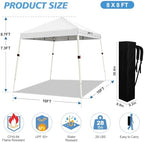 10x10 Slant Legs Pop Up Canopy Tent, 1-Button Push Setup Canopy Tent, Adjustable Height Instant Portable, alternate view 2