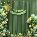 10x10 Valley Green Backdrop Curtain for Parties Wrinkle Free Dark Green Photo Curtains Backdrop Drapes Fabric