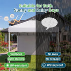 10x10 White Instant Canopy Tent 1 Sidewall Height Adjustable Portable Gazebo One-Touch Setup with Wheeled Bag, alternate view