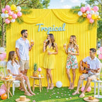 10x10 Yellow Backdrop Curtain for Parties Wrinkle Free Lemon Yellow Photo Curtains Backdrop Drapes Fabric, alternate view 2