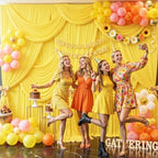 10x10 Yellow Backdrop Curtain for Parties Wrinkle Free Lemon Yellow Photo Curtains Backdrop Drapes Fabric, alternate view 4