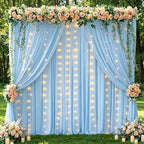 10x10ft Baby Blue Backdrop Curtains with Lights String for Parties,2 Panels in 5'(W) x 10'(H), 2 panels in Baby